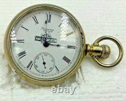 Waltham Model 1883 15J 18S Grade 15 Pocket Watch Running, Harley Davidson Logo