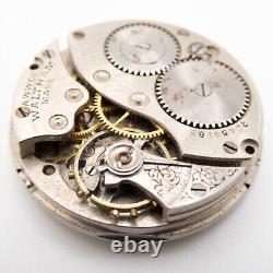 Waltham No. 160 0-Size 7j Antique Pocket Watch Movement, Excellent Fancy Dial