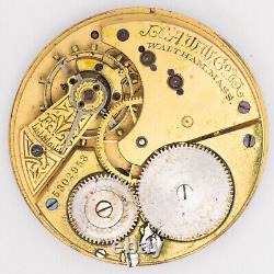 Waltham No. 22 Model 1888 16-Size 11j Antique Pocket Watch Movement, Fancy Dial