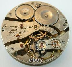 Waltham Pocket Watch Movement Riverside Hunting Spare Parts / Repair