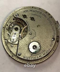 Waltham Repeater Riverside Model 14 size pocket watch movement. Staff Is Good