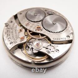 Waltham Riverside 12-Size 19-Jewel Antique Pocket Watch Movement, Keeps Time