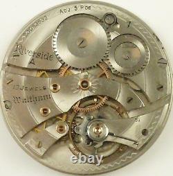 Waltham Riverside A Pocket Watch Movement Spare Parts / Repair