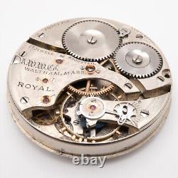 Waltham Royal Model 1899 16-Size 17-Jewel Antique Pocket Watch Movement, Runs