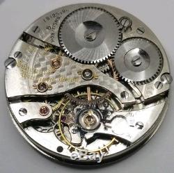 Waltham Vanguard 23 Jewel Pocket Watch Movement 16s Ticking Openface 1908 F1265