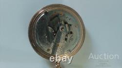 Watch Pocket Waltham Antique Gold Plated Vintage Hunter Movement Jewel Rare Old