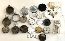 Watchmaker's? Estate Antique Longines pocket watch lot movements cases parts