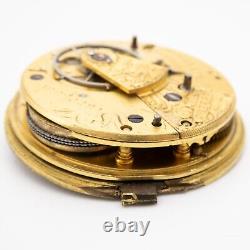 Wm Robinson 43.7 x 13.9 mm Key Wind Fusee Antique Pocket Watch Movement, Runs