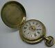 Wolf Tooth Pocket Watch Movement For Repair Parts 18 Ct Gp Case'ligne Droite