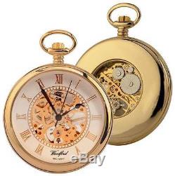 Woodford Gold Plated Open Centre Mechanical Pocket Watch skeleton movement 1030