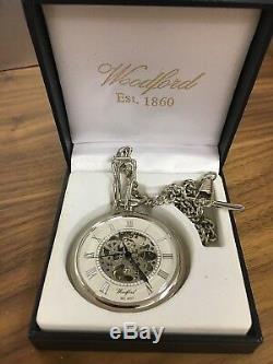 Woodford Mechanical Jewel movement Pocket watch with chain and Free engraving