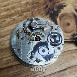 Working Agassiz Pocket Watch Movement, Unique Piece with Serial No #44444 (E96)