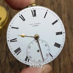 Working English Cylinder Pocket Watch Movement, D&W Morice London (W163)