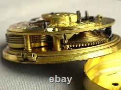 Working Quality Rack Lever Fusee Pocket Watch Movement. J Gate Preston. Antique