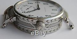 Wristwatch Case For Pocket Watch Movement Top Sapphire Crystal, Engraved