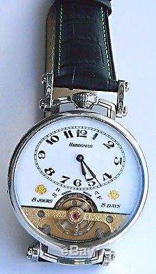 Wristwatch Case For Pocket Watch Movement With Mineral Crystals, Engraved