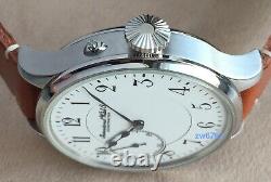 Wristwatch with VINTAGE Pocket Watch Movement c. 65 by IWC Schaffhausen