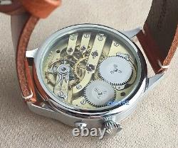 Wristwatch with VINTAGE Pocket Watch Movement c. 65 by IWC Schaffhausen