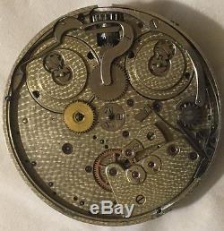 XFine & Rare pocket watch movement double train balance broken to restore