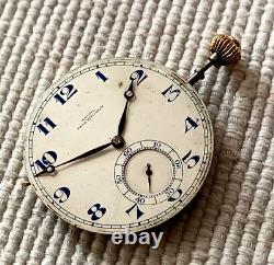 Xfine Paul Ditisheim Pocket Watch With Blue Numbers Dial Working Movement