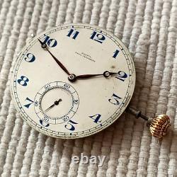 Xfine Paul Ditisheim Pocket Watch With Blue Numbers Dial Working Movement