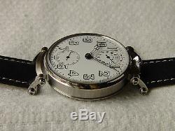 ZENITH ALARM COMPLICATION VINTAGE POCKET WATCH MOVEMENT p-1920 PORCELAIN DIAL