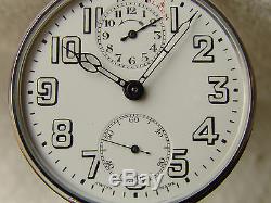 ZENITH ALARM COMPLICATION VINTAGE POCKET WATCH MOVEMENT p-1920 PORCELAIN DIAL